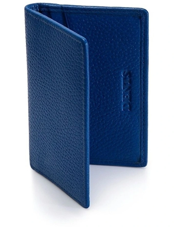 Beauley RFID-Blocking Pebble Grain Leather Credit Card Holder in Royal