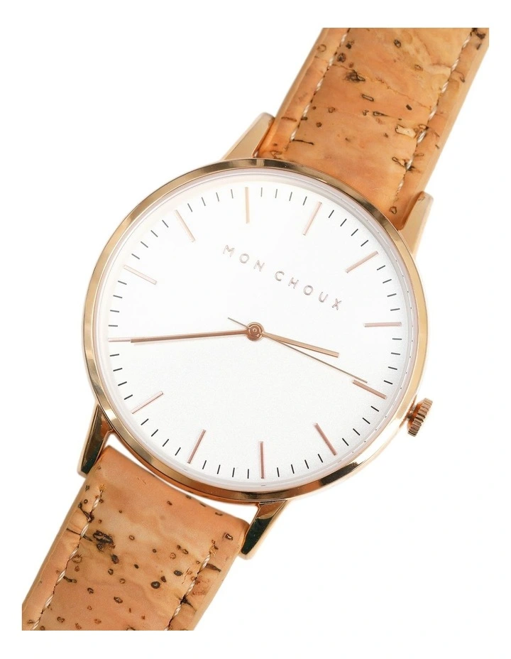 Classic Vegan Leather Watch 38mm in Rose Gold