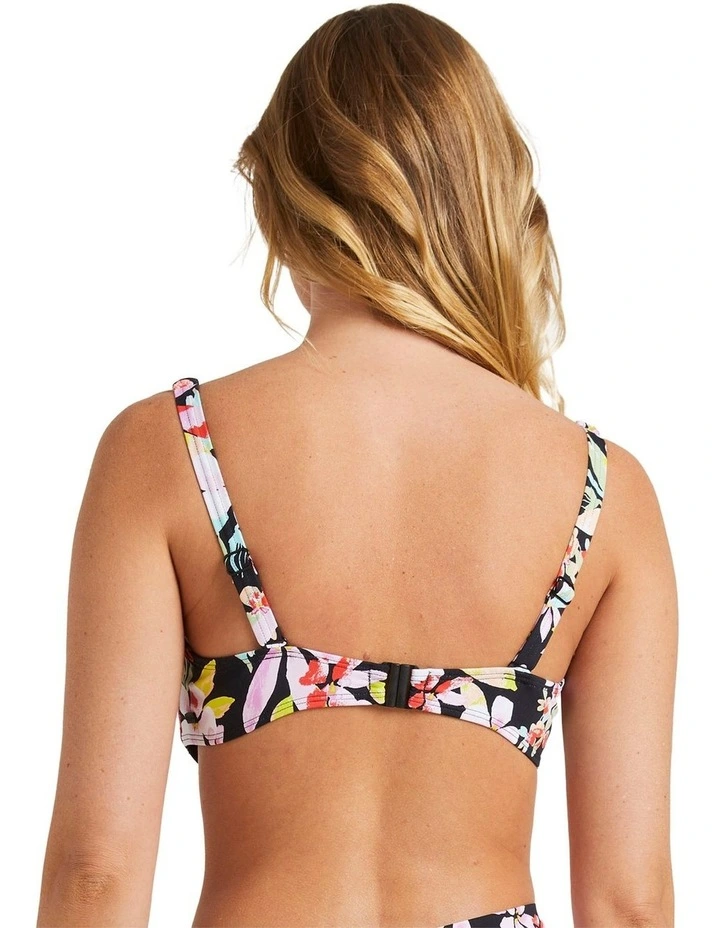 Printed Beach Classics D-Cup Underwired Bikini Top in Anthracite New Life