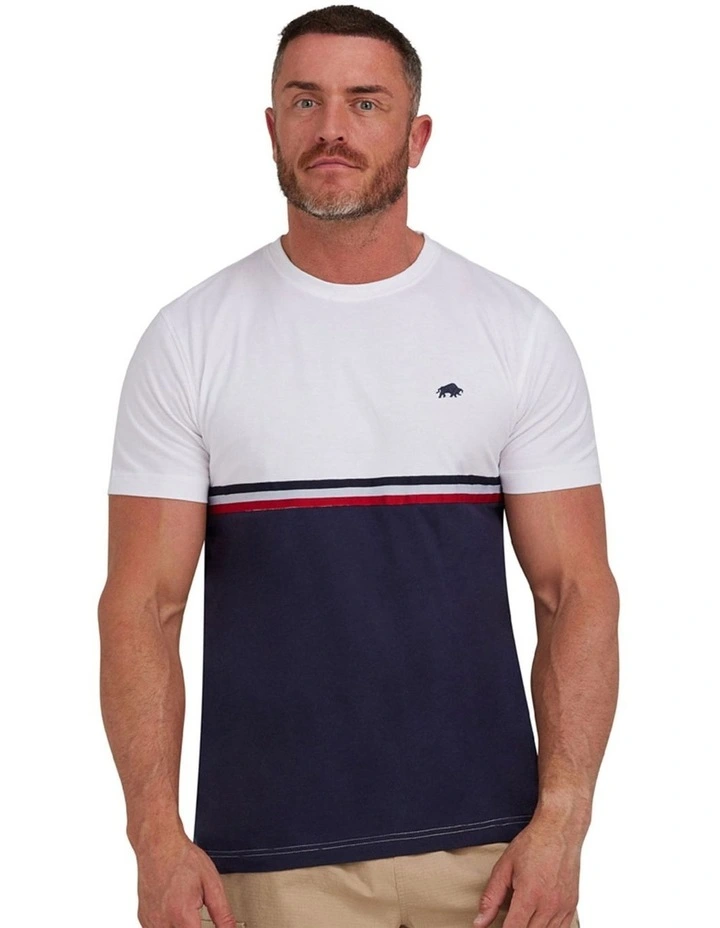 Taped Cut & Sew T-shirt in White