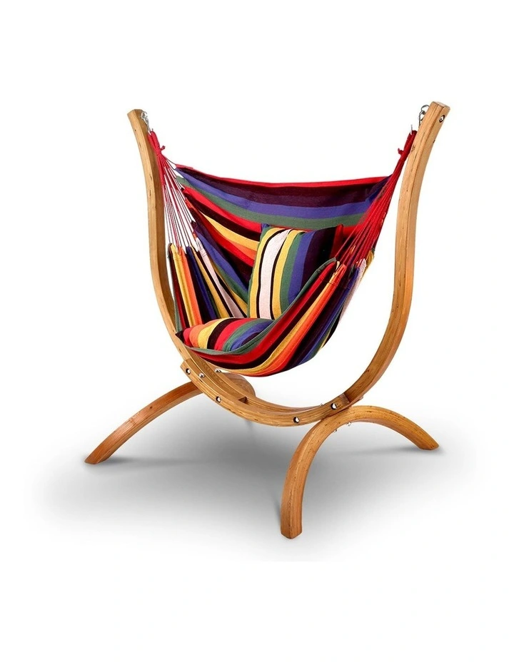 Hammock With Wooden Hammock Stand In Multi