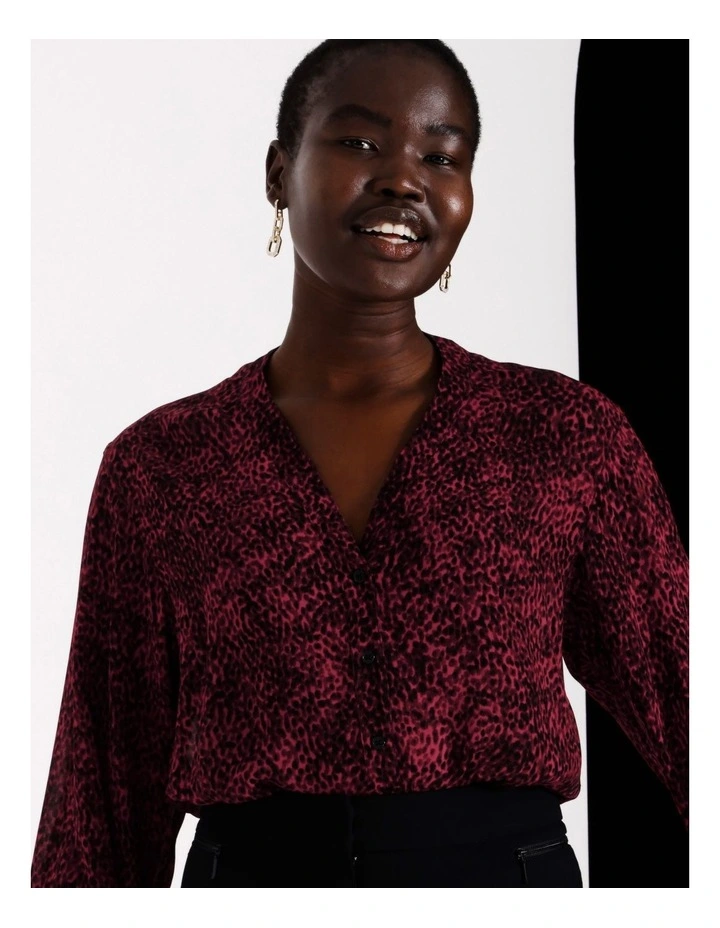 Classic Sheer Shirt in Crimson