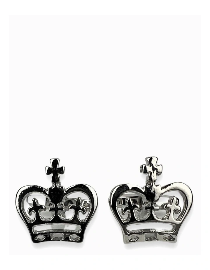 Crown Cufflink in Silver