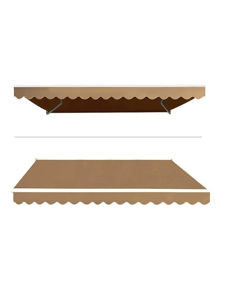 Retractable Folding Arm Awning Motorised Sunshade 4x3m in Beige