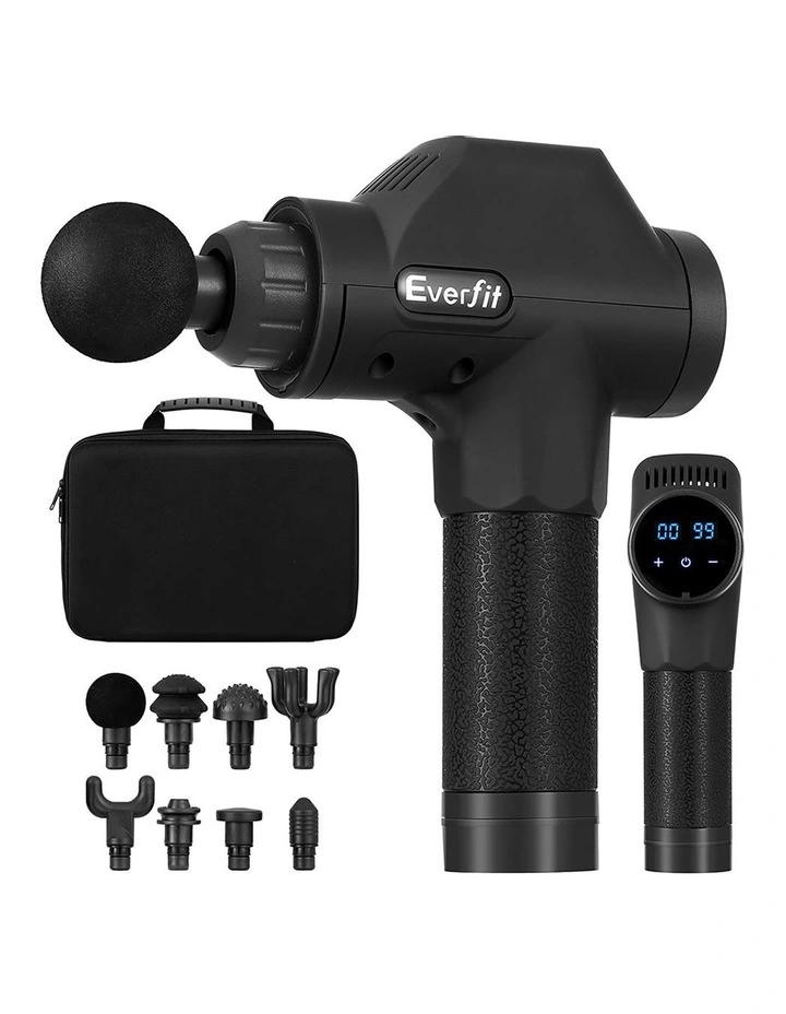 Massage Gun 30 Speed 8 Heads Chargeable in Black