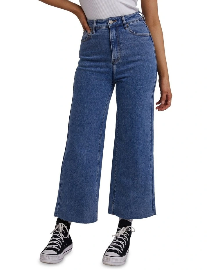 Charlie High Rise Wide Leg Denim Jeans in Blue