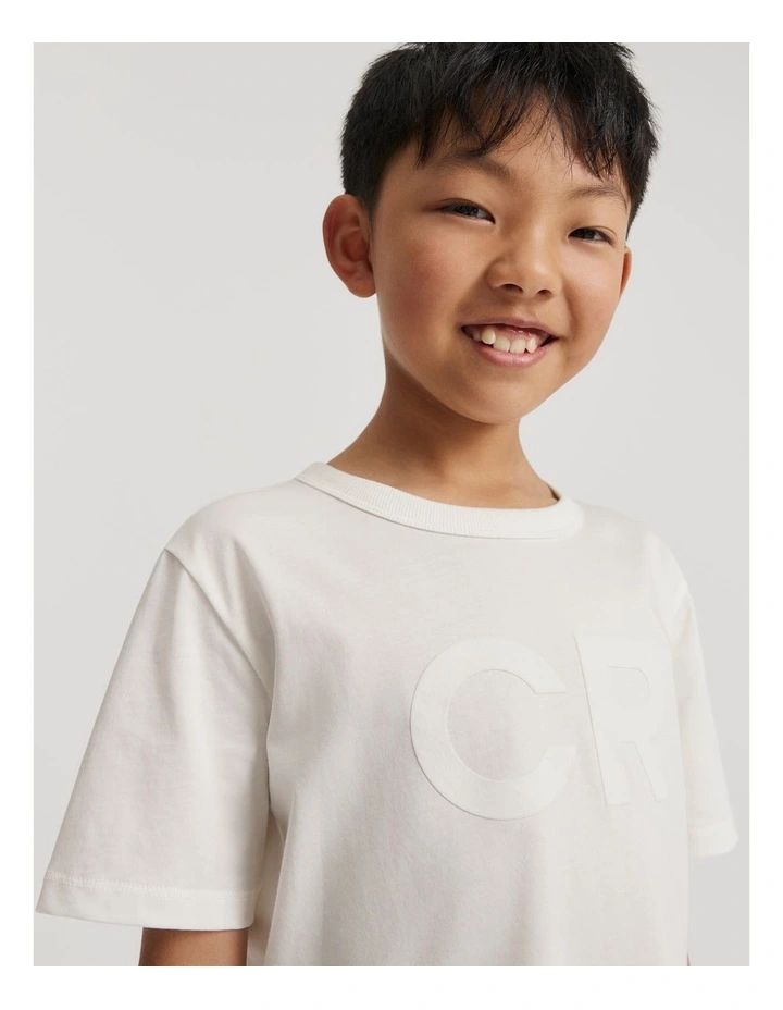 Australian Cotton Puff Logo T-shirt in Marshmallow