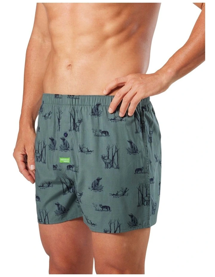 Forest Icons Bamboo Boxer Shorts in Forest