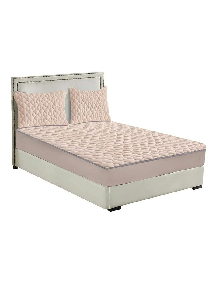 Mattress Fleece Clover Bed Protector 183cm in Beige