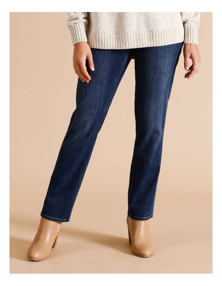 Organic Cotton Blend Wardrobe Staple Straight Jean In Mid Wash
