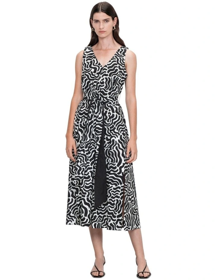 Riviera Trapeze Sundress in Black/Cream