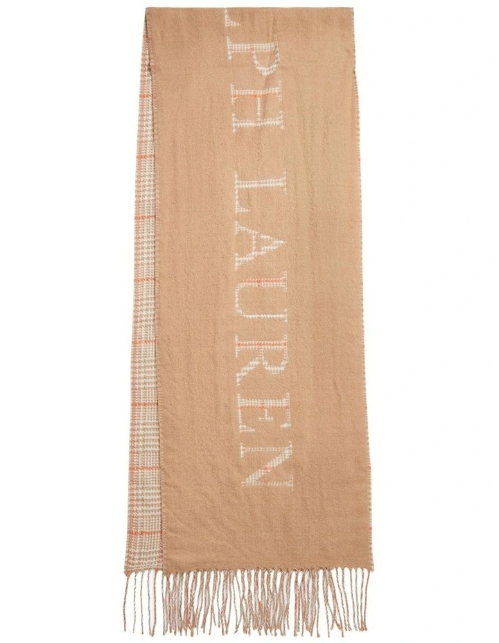 Reversible Logo Jacquard Scarf in Beige
