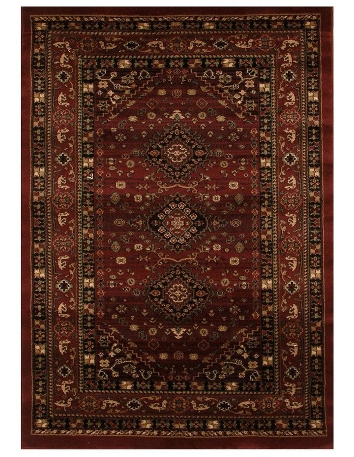 Istanbul Collection Traditional Shiraz Design Rug In Burgundy Red