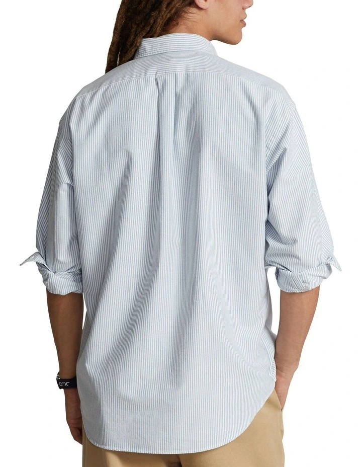 Big Fit Striped Oxford Shirt in Blue