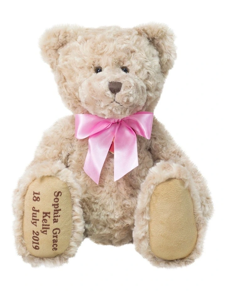 Personalised My Birthday Teddy With Pink Ribbon