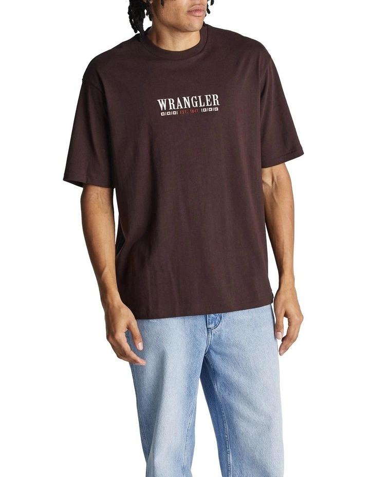 Trade Logo Slacker Tee in Dark Brown