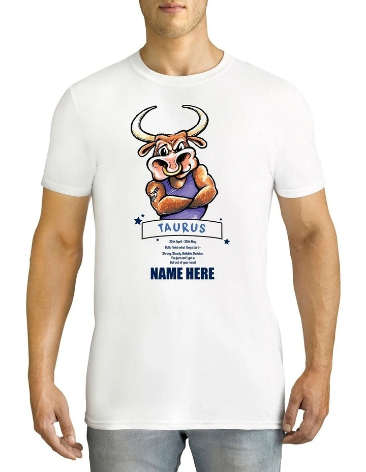 Men's Zodiac Taurus Personalised Cotton T Shirt