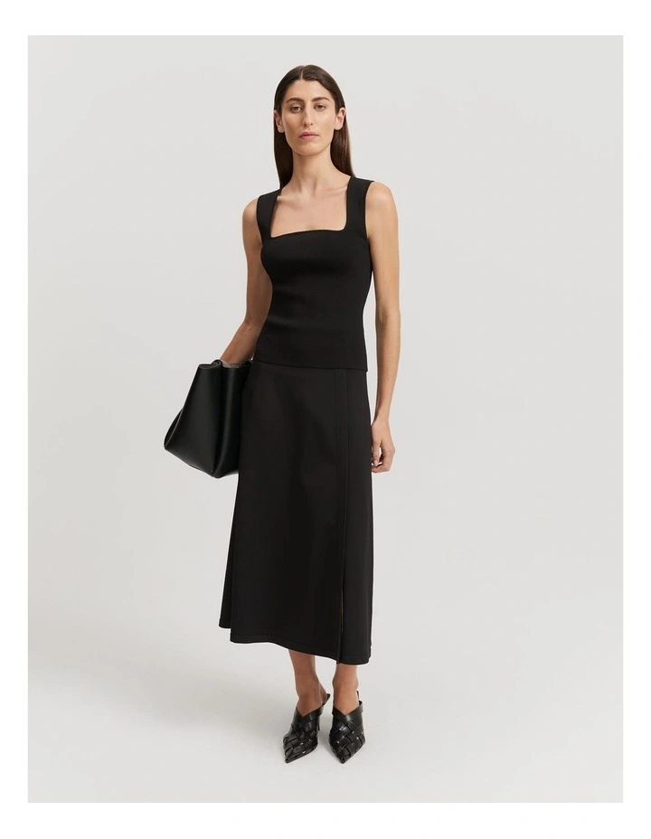 Square Knit Cami in Black