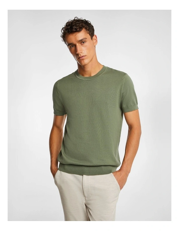 Bates Knitted Tee in Sage