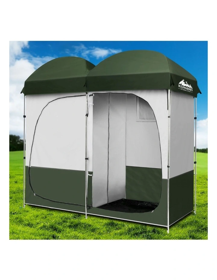 Double Camping Shower Toilet Tent Outdoor Portable Change Room