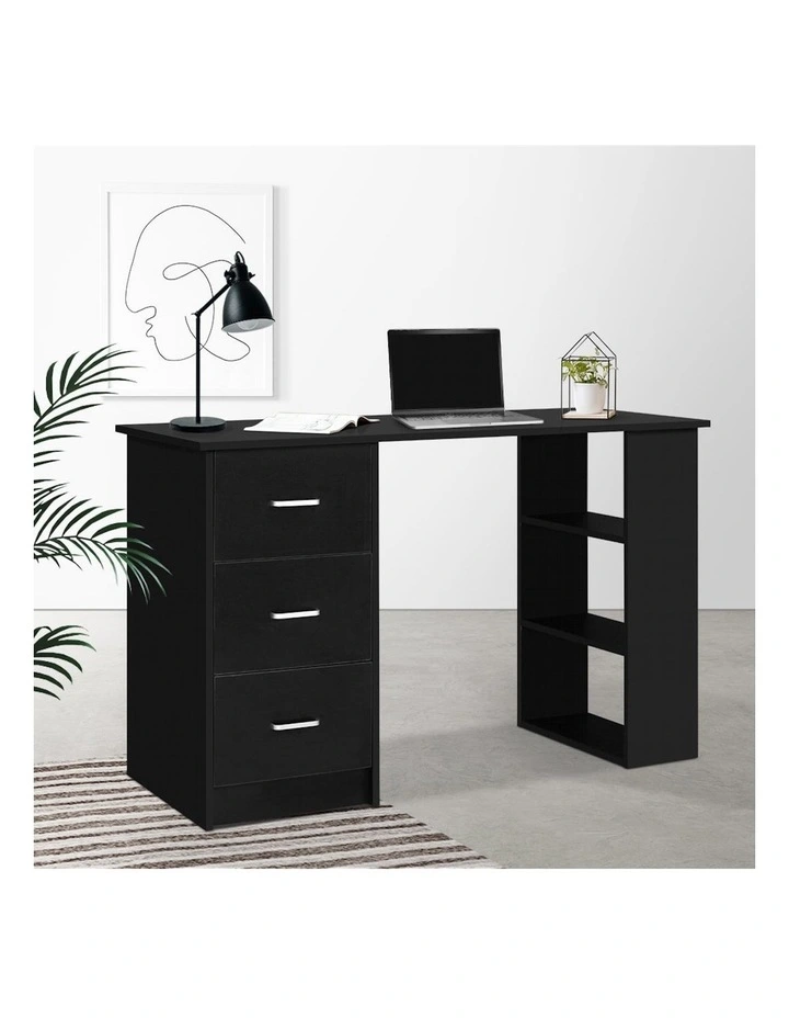 Drawer Computer Desk 120cm in Black