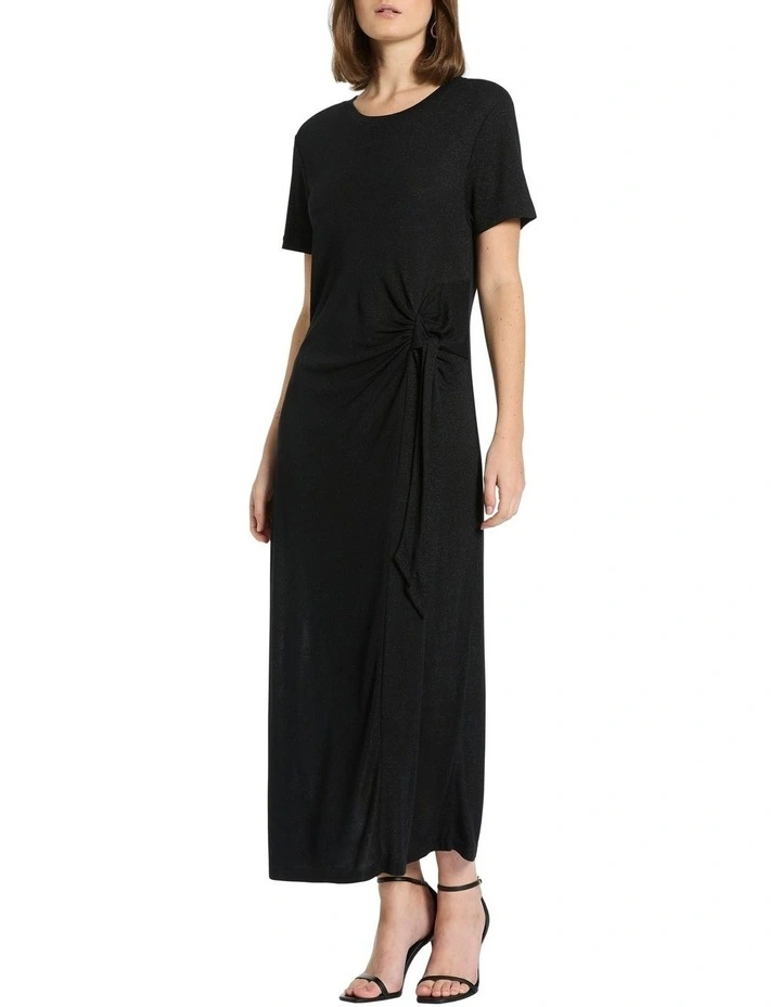 Cosima Jersey Dress in Black Sparkle