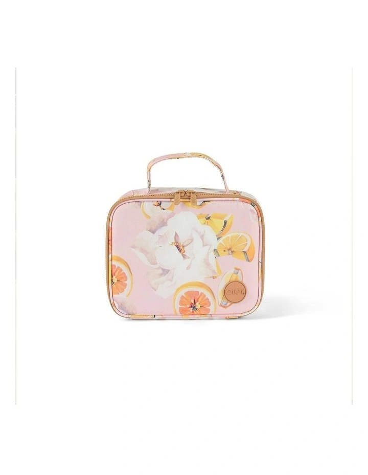 Mini Insulated Lunch Bag in Pink Citrus Floral