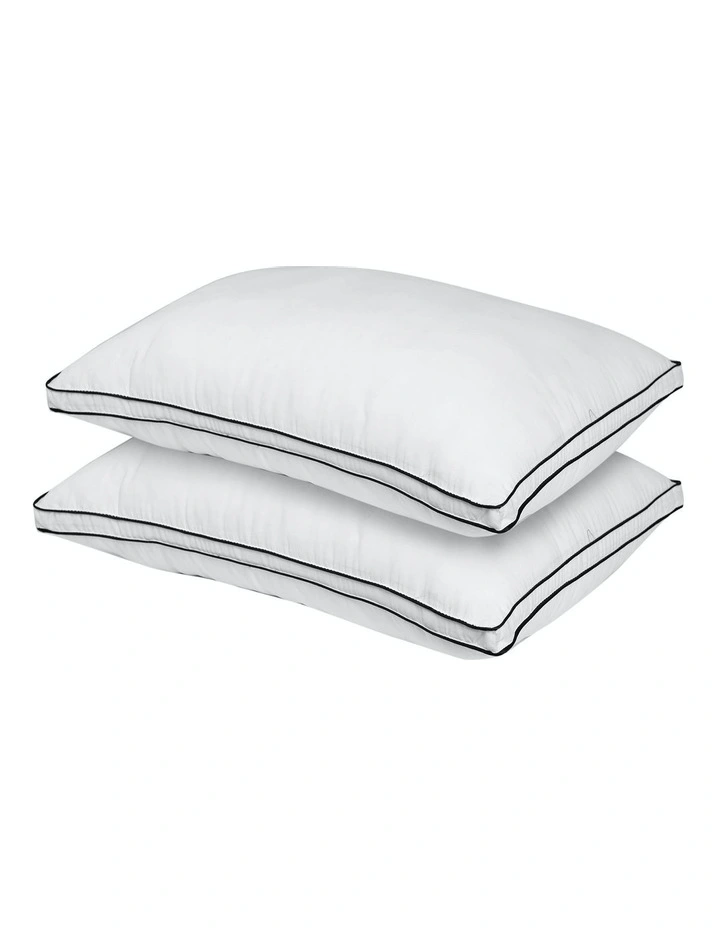 Silk Blend Gusset Pillow 2 Pack in White
