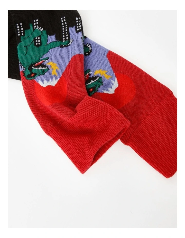 Godzilla Socks in Black