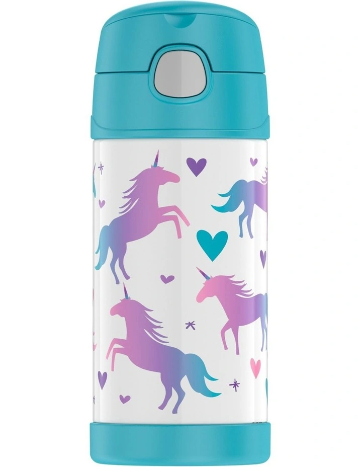 Funtainer Vacuum Insulated 355ml Drink Bottle in Unicorn