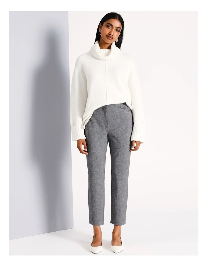 Recycled Poly Blend Slim Leg Pant in Charcoal