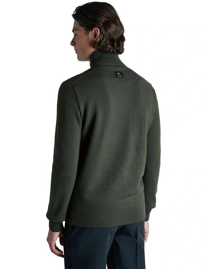 Sweater Knit Puffer in Dark Green
