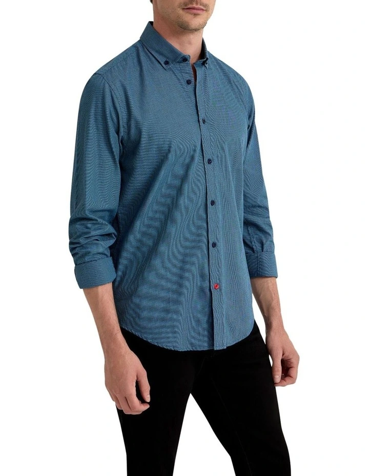 Stratton Cotton Shirt in Blue