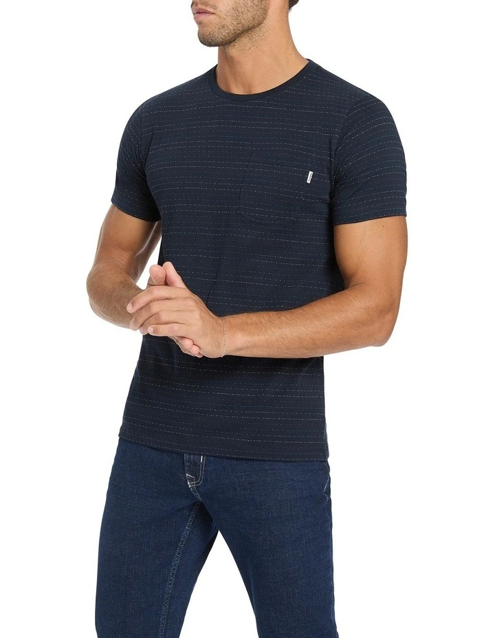 In The Stripe-line Tee in Navy Multi