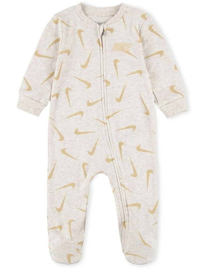 Swooshfetti Footed Coverall in White