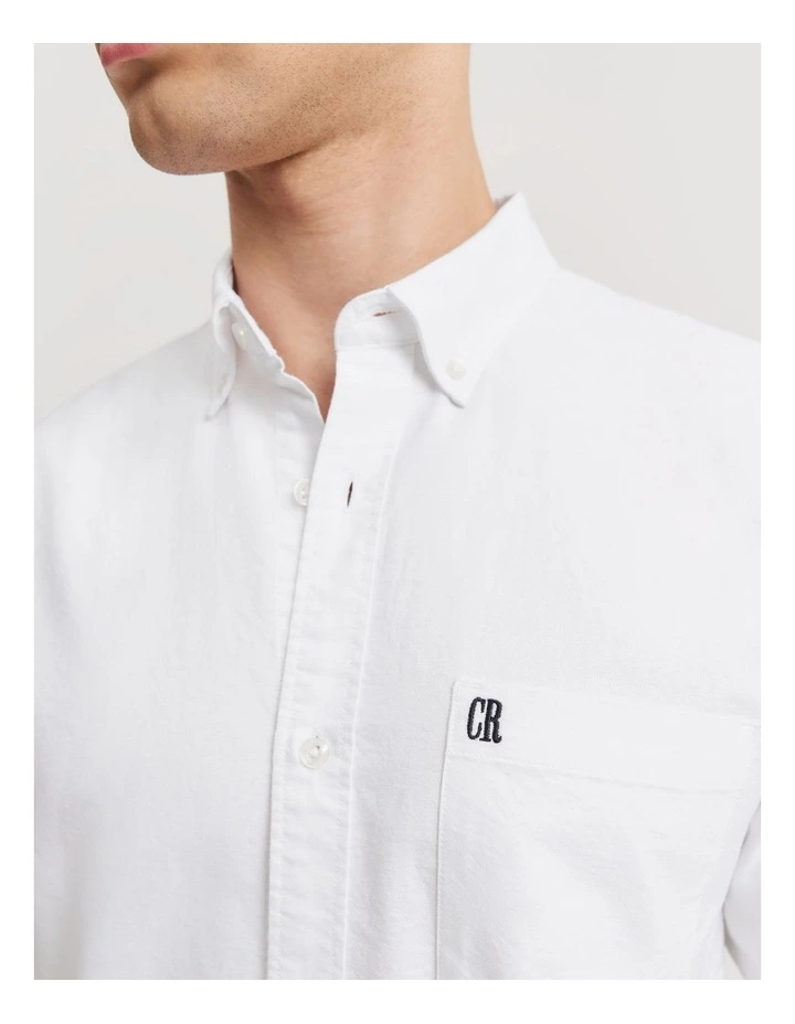 Regular Fit Organically Grown Cotton Oxford Shirt in White Multi