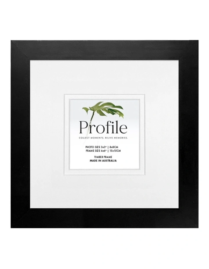 Australia Made Timber Photo Frame 6x6"/3x3" (3 Pack) in Black