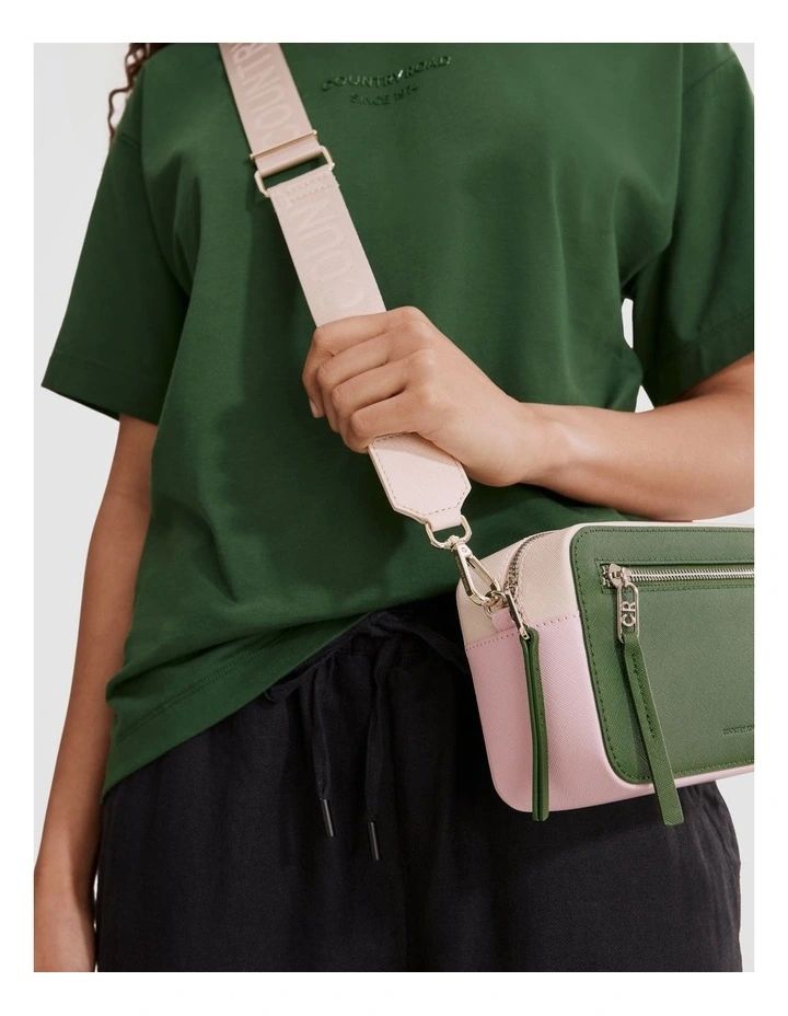 Nylon Branded Bag Strap in Oyster