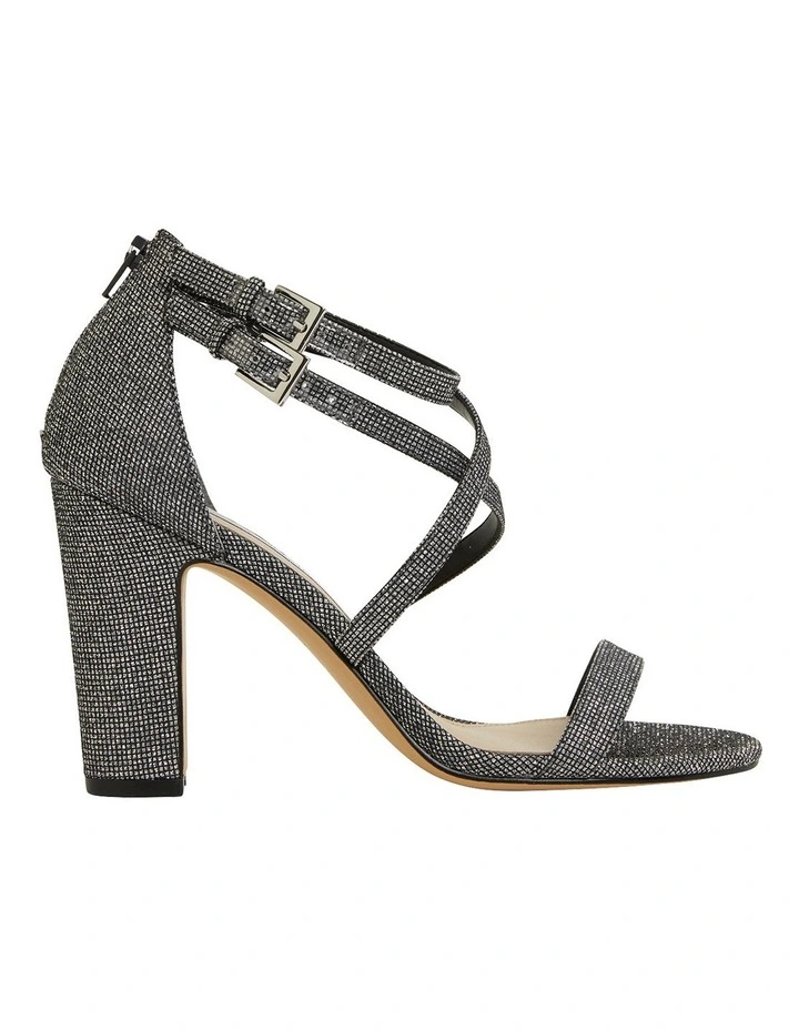 Shari Silver/Black Sandals