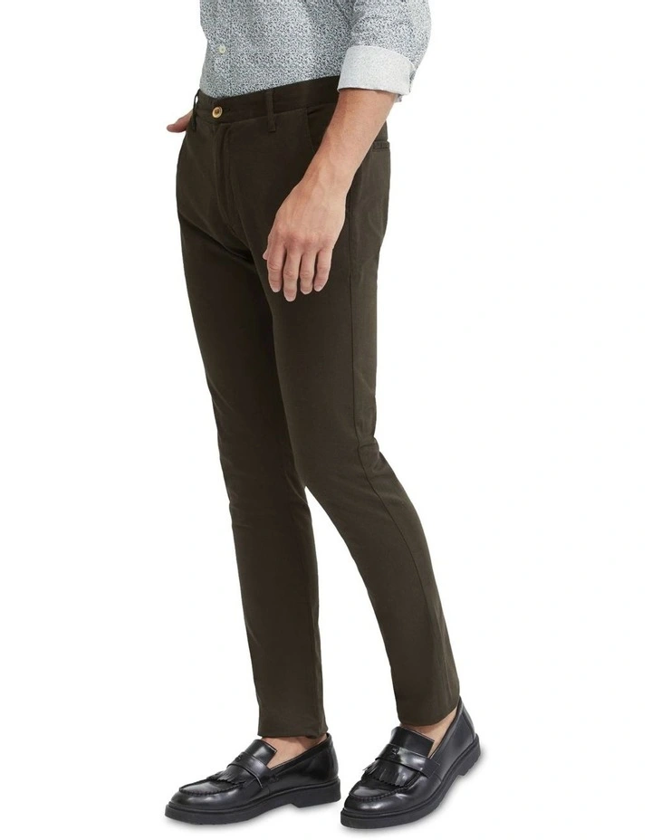 Stretch Skinny Fit Organic Cotton Chinos in Rich Olive
