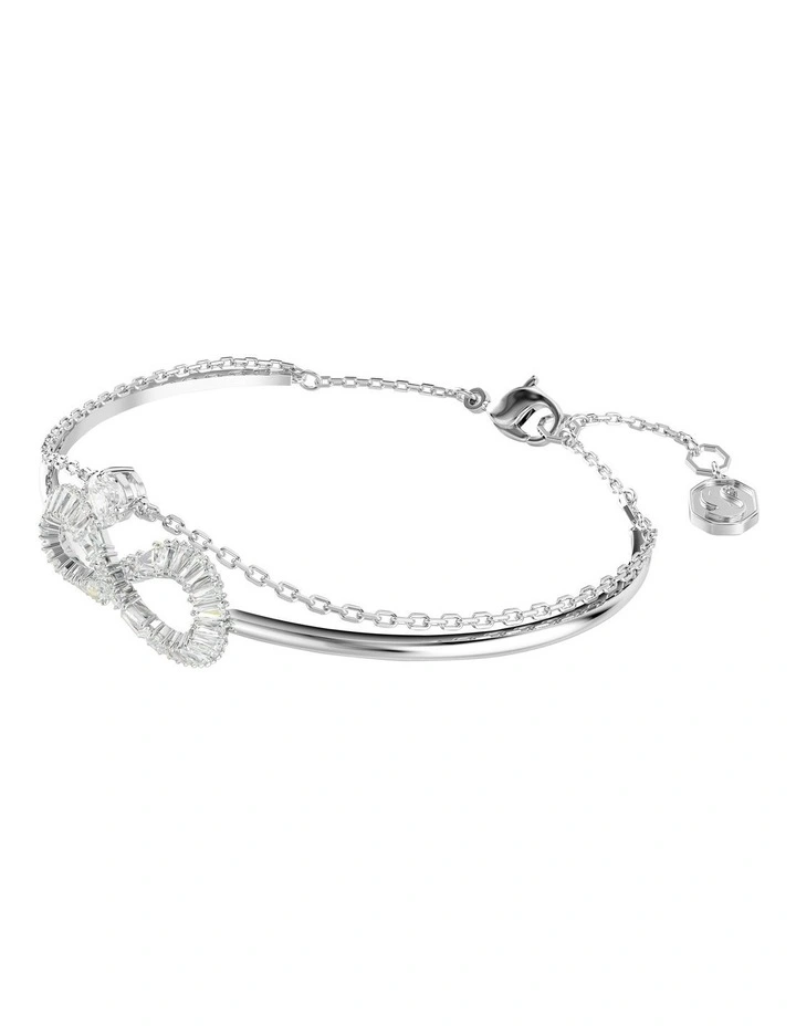 Hyperbola Bangle Infinity Rhodium Plated in White