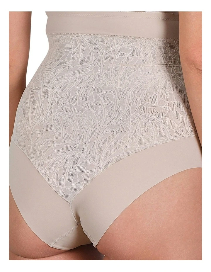 Powerlace High Waist Lace Shaping Brief in Light Beige