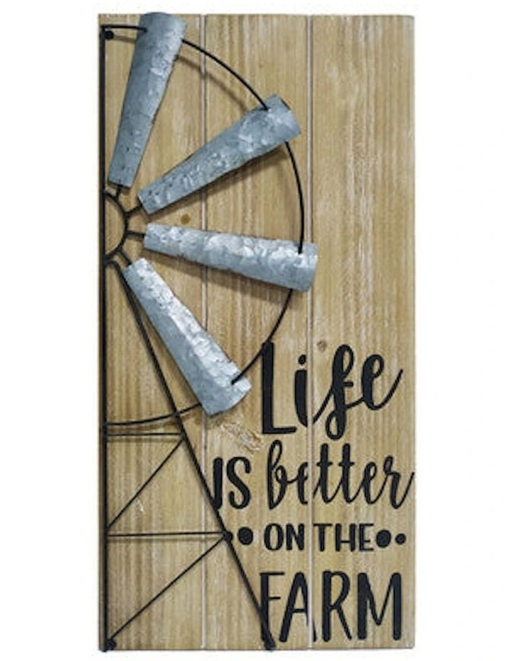 Windmill Wall Hanging in Brown