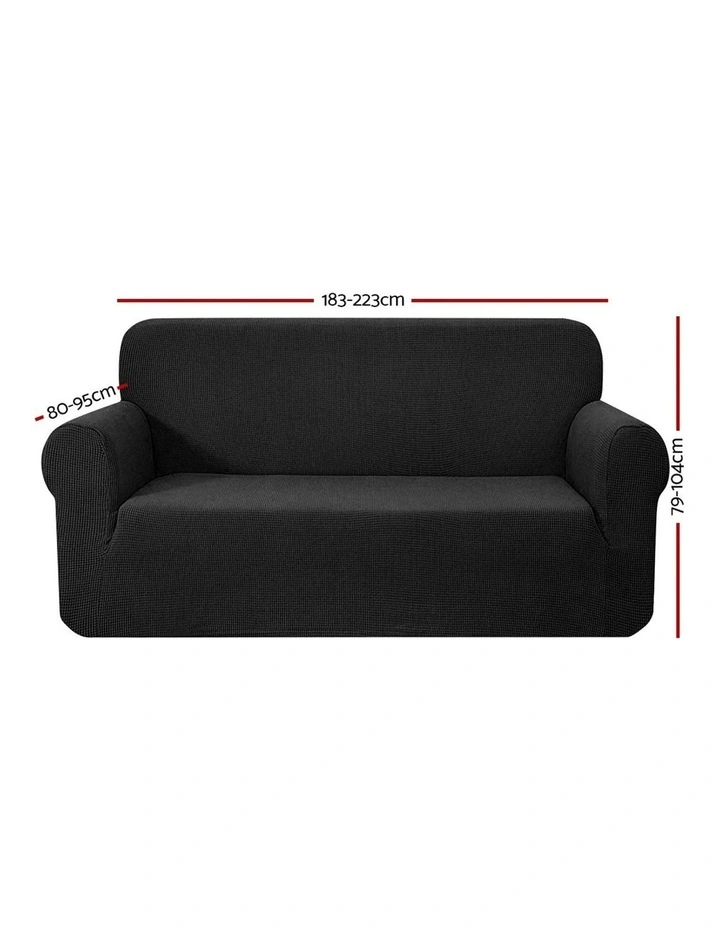 High Stretch Sofa Cover Couch Lounge Protector Slipcovers 3 Seater Black