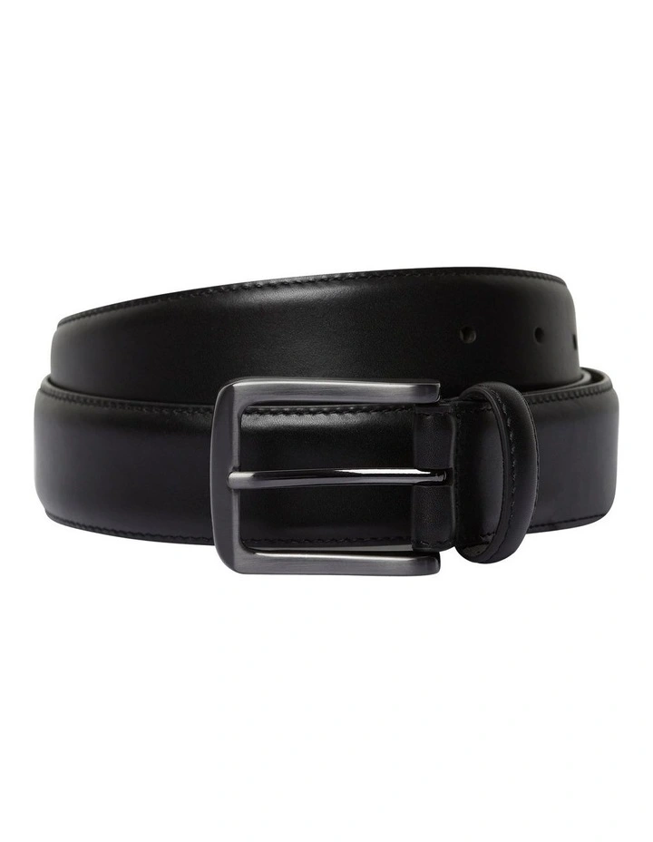 The Arlington Black Genuine Leather Belt