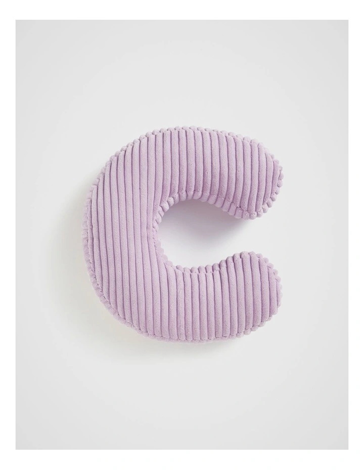 Orchid Cord Initial Cushion C in Purple