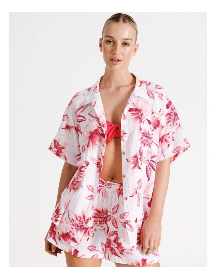 Sadie Overswim Shirt in Floral Print