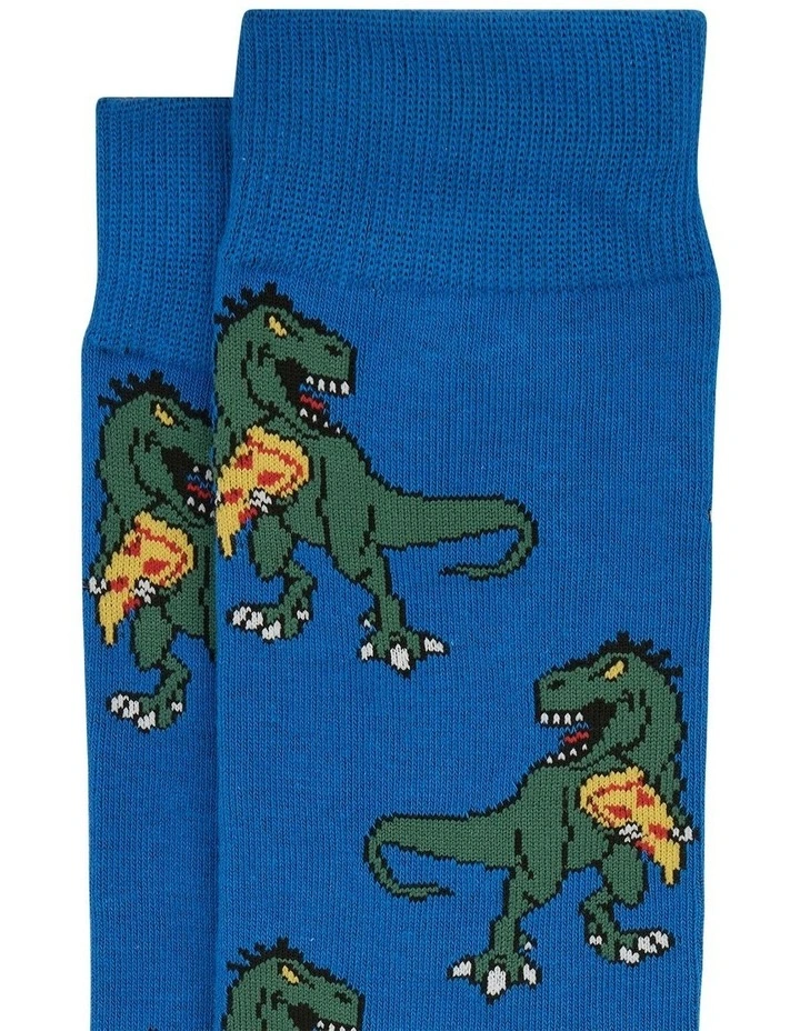 Hungry Dino Fancy Sock in Cobalt