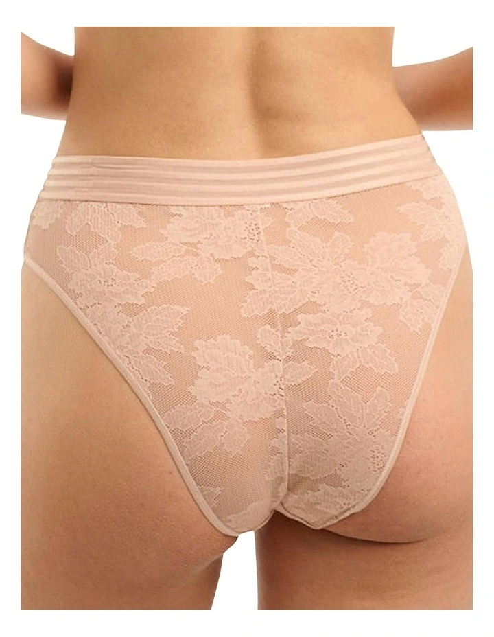 Jade Sustainable Lace High Leg High Waist Brief in Nude
