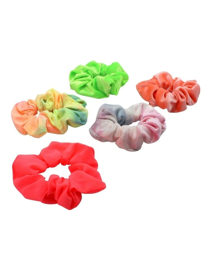 Mixed Neon Scrunchies 5 Pack in Multi